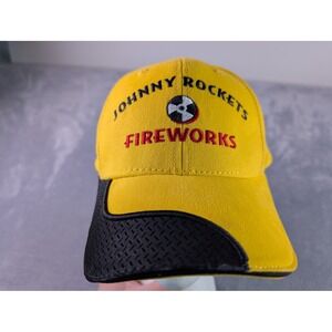 Johnny Rockets Fireworks Yellow Baseball Hat Just Freakin Light It Adjustable